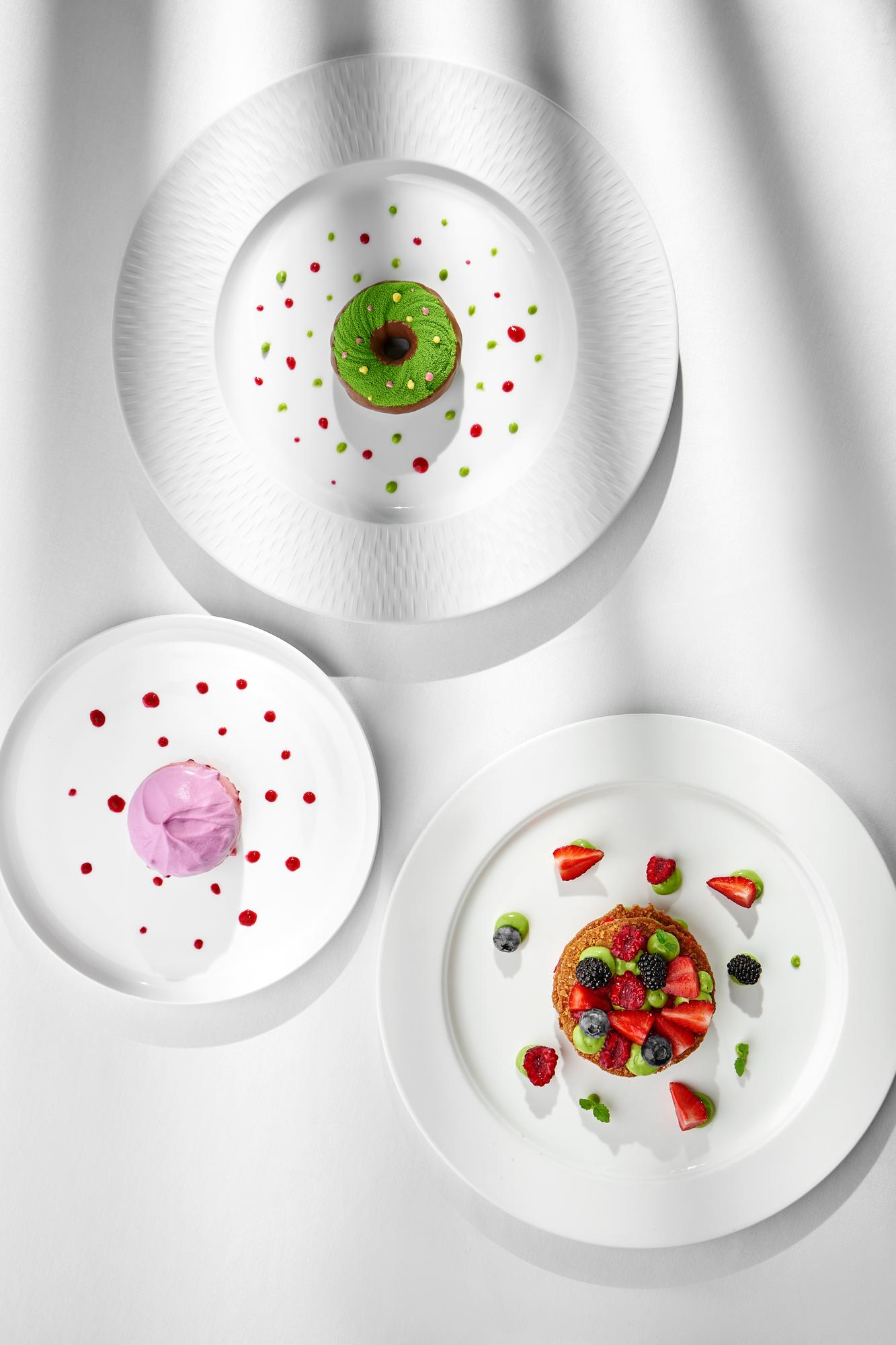 Assorted plated dishes from a masterclass